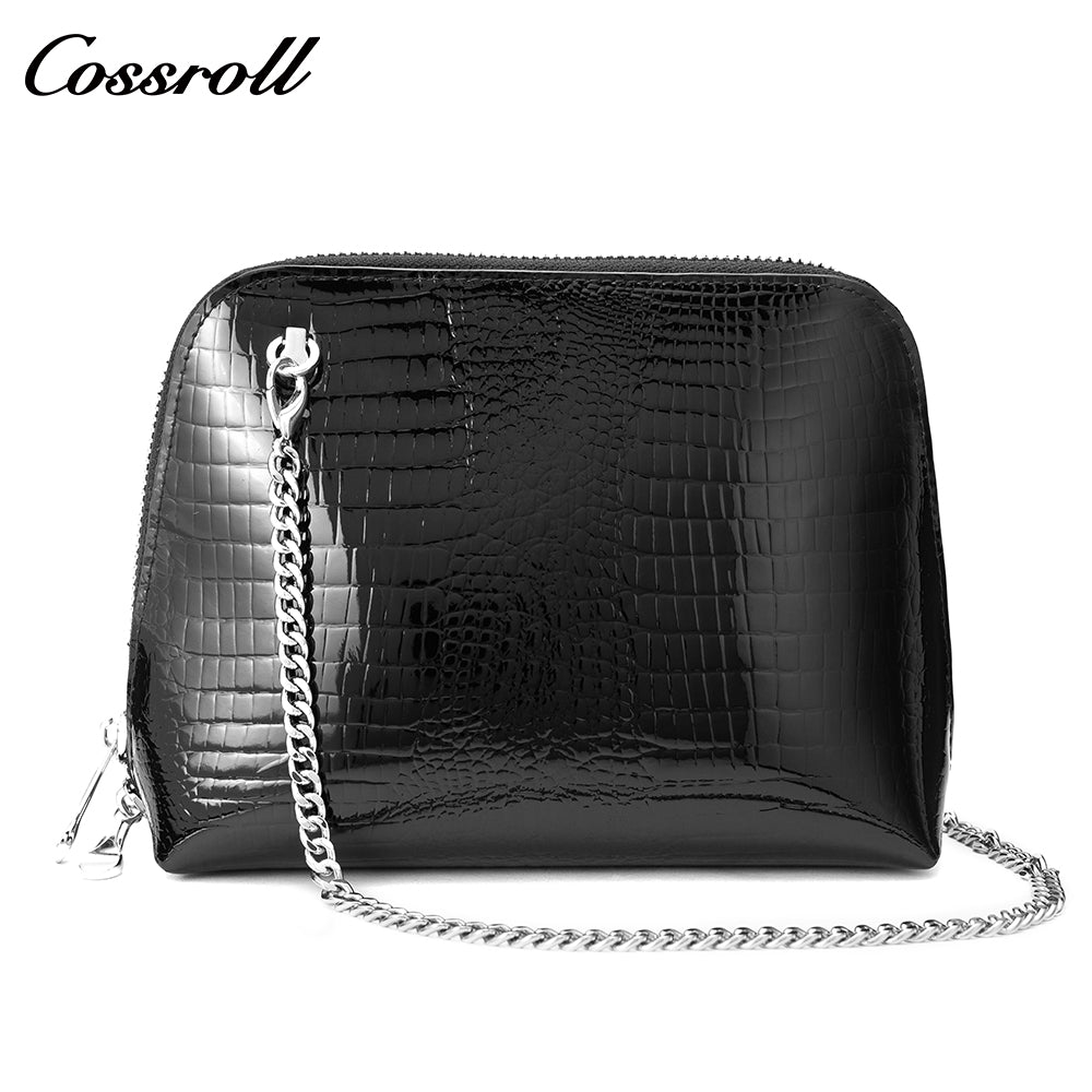 Crocodile leather handbag Shell Bag High Quality patent leather zipper shoulder bag New fashion cowhide crossbody bag
