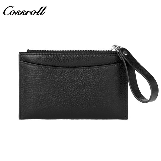 Women's zippered long wallet, large capacity clutch, leather urban simple wallet