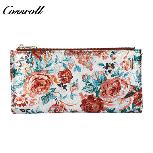 Custom Printed Clash Patchwork Long Fashion Large Capacity Zipper Wallet Purse