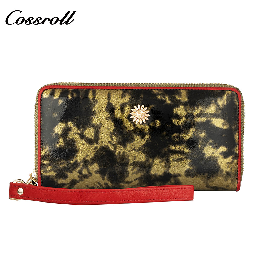 Most Popular best brand leather long wallet female Genuine Leather