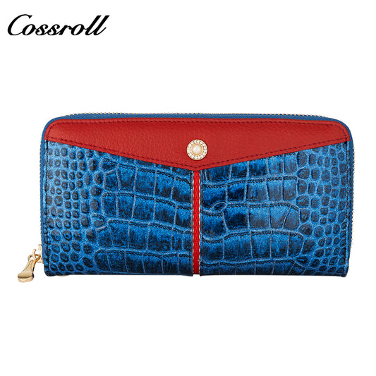 Most Selling Products cowhide wallet crocodile texture patent leather