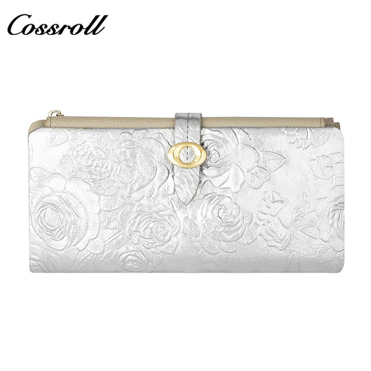 Most Popular best brand leather long wallet female Genuine Leather