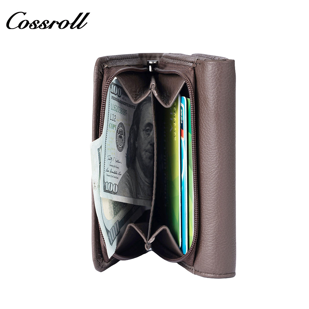 Short women's trifold wallet with large capacity new style multi-functional multiple card slots and coin pocket