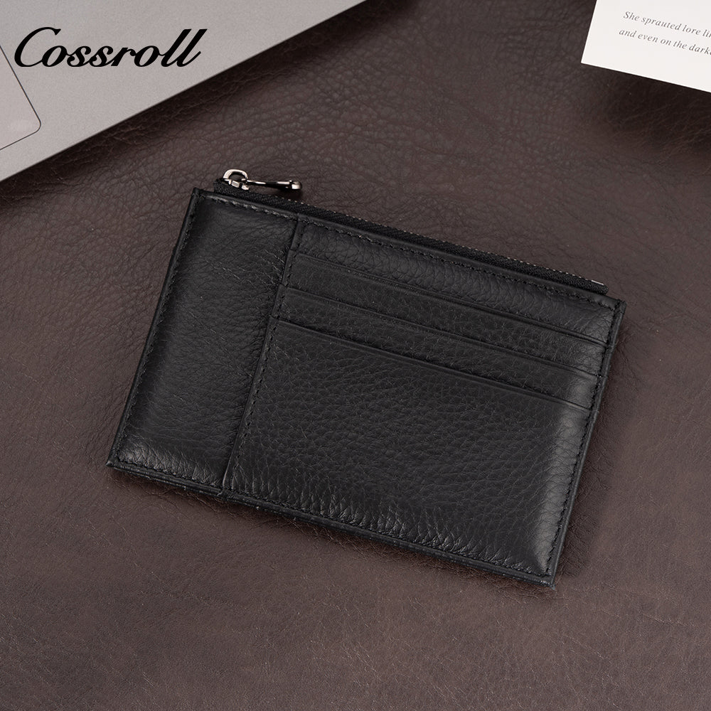 Amazon Ultra-thin Multi-card Slot Top Grain Cowhide Leather Women's Universal Multi-card Slot Wallet
