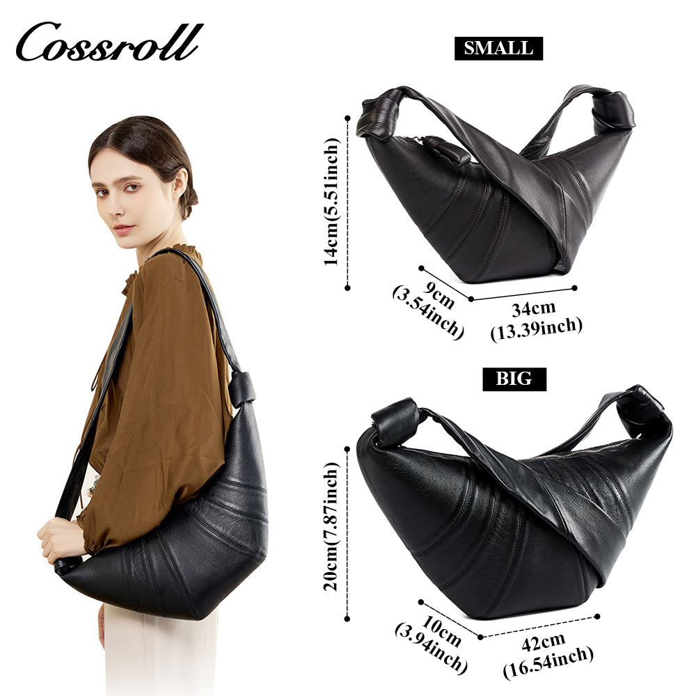 Coson croissant niche design sheepskin lazy dumpling bag leather women's bag tide crossbody bag