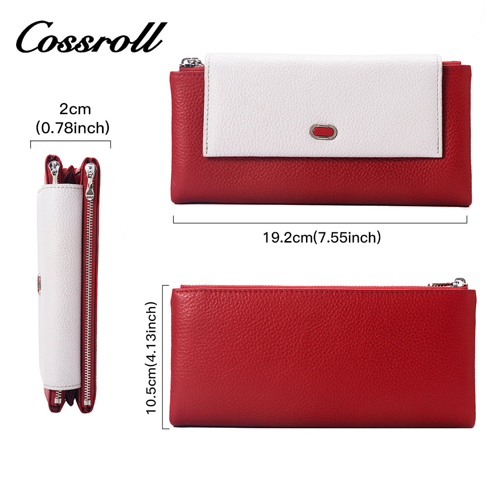 Leather hand handbag female pure cowhide long wallet 2024 new all-in-one large capacity mobile phone multi-card position