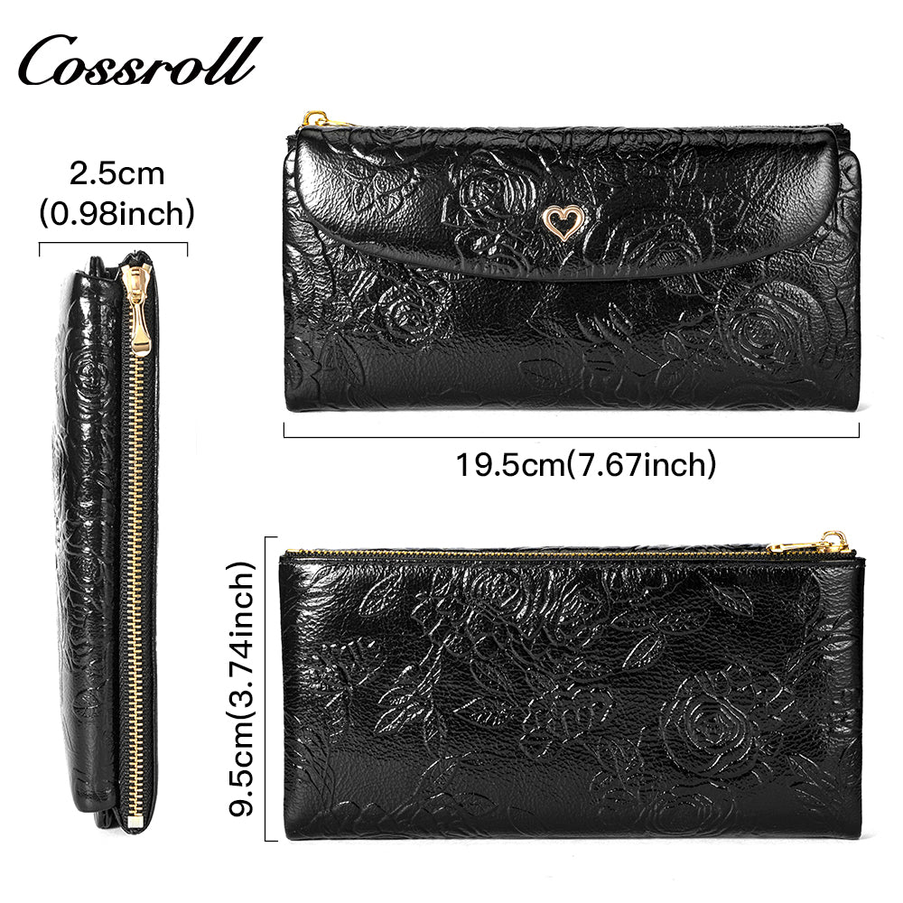 High Quality Cheap Price imperial leather geniune leather wallet Chinese vintage embossed purse
