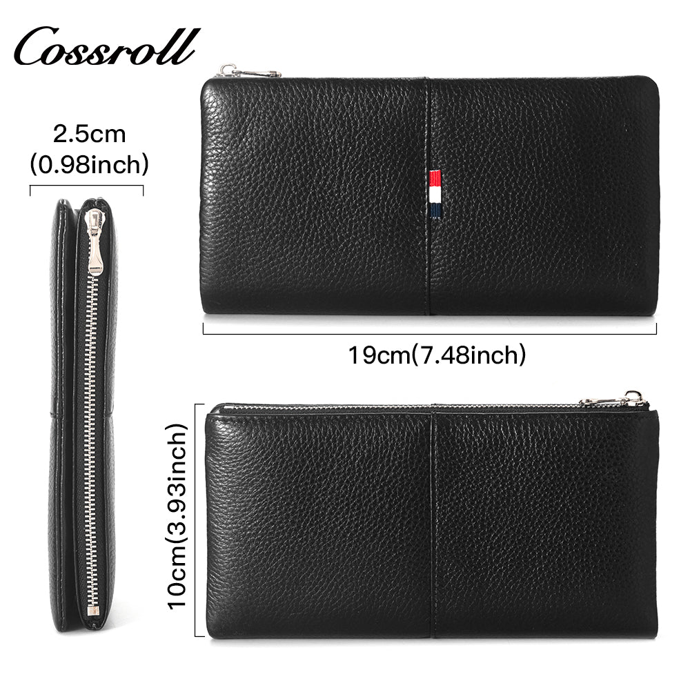 Most Popular best brand leather long wallet female Genuine Leather
