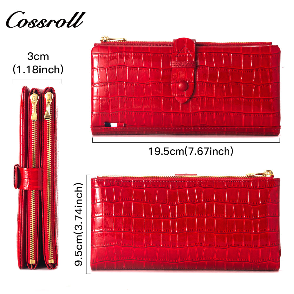 Comfortable New Design green personalised crocodile texture Genuine Leather