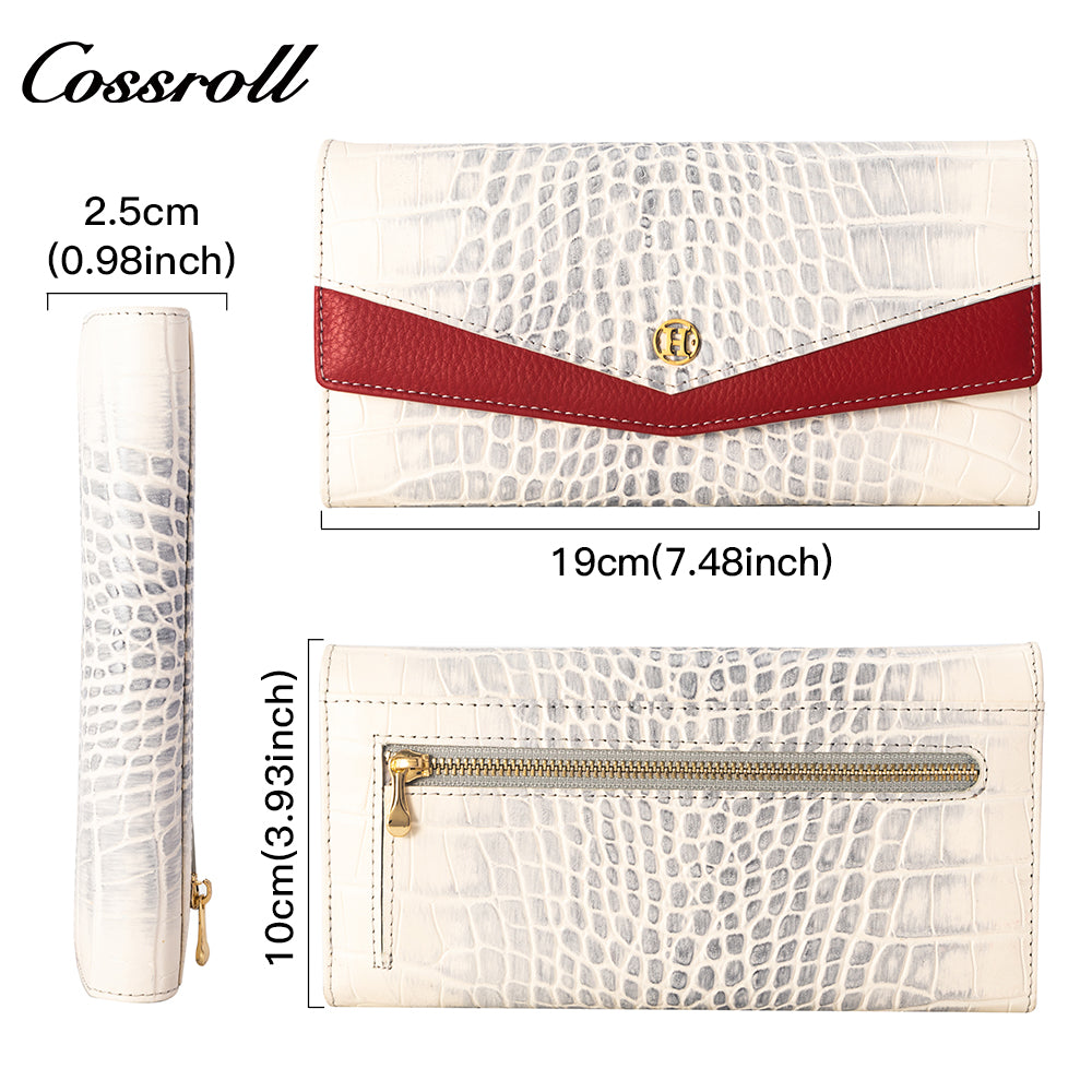 High Quality Wholesale Custom Cheap luxury leather crocodile texture Genuine Leather