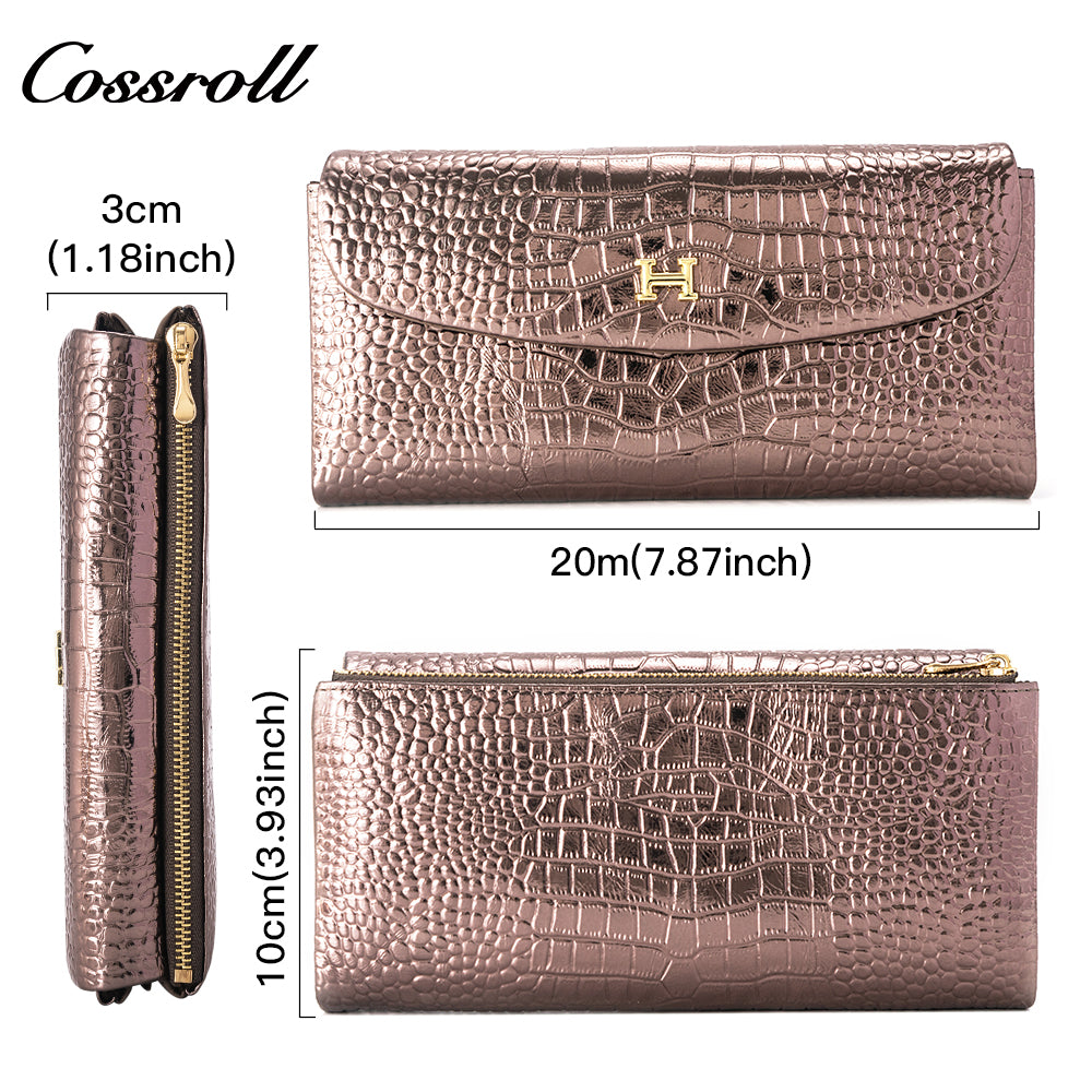 Free Sample Factory high unisex quality crocodile texture Genuine Leather