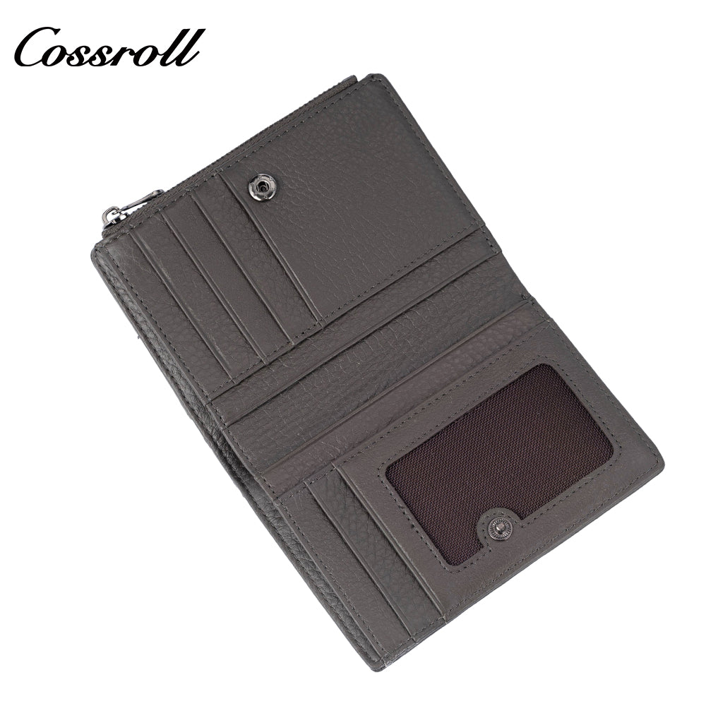 Leather Goods Factory Genuine Leather Wallet Multi-Card Slot Zipper Wallet Large Capacity Multifunctional Women's Wallet