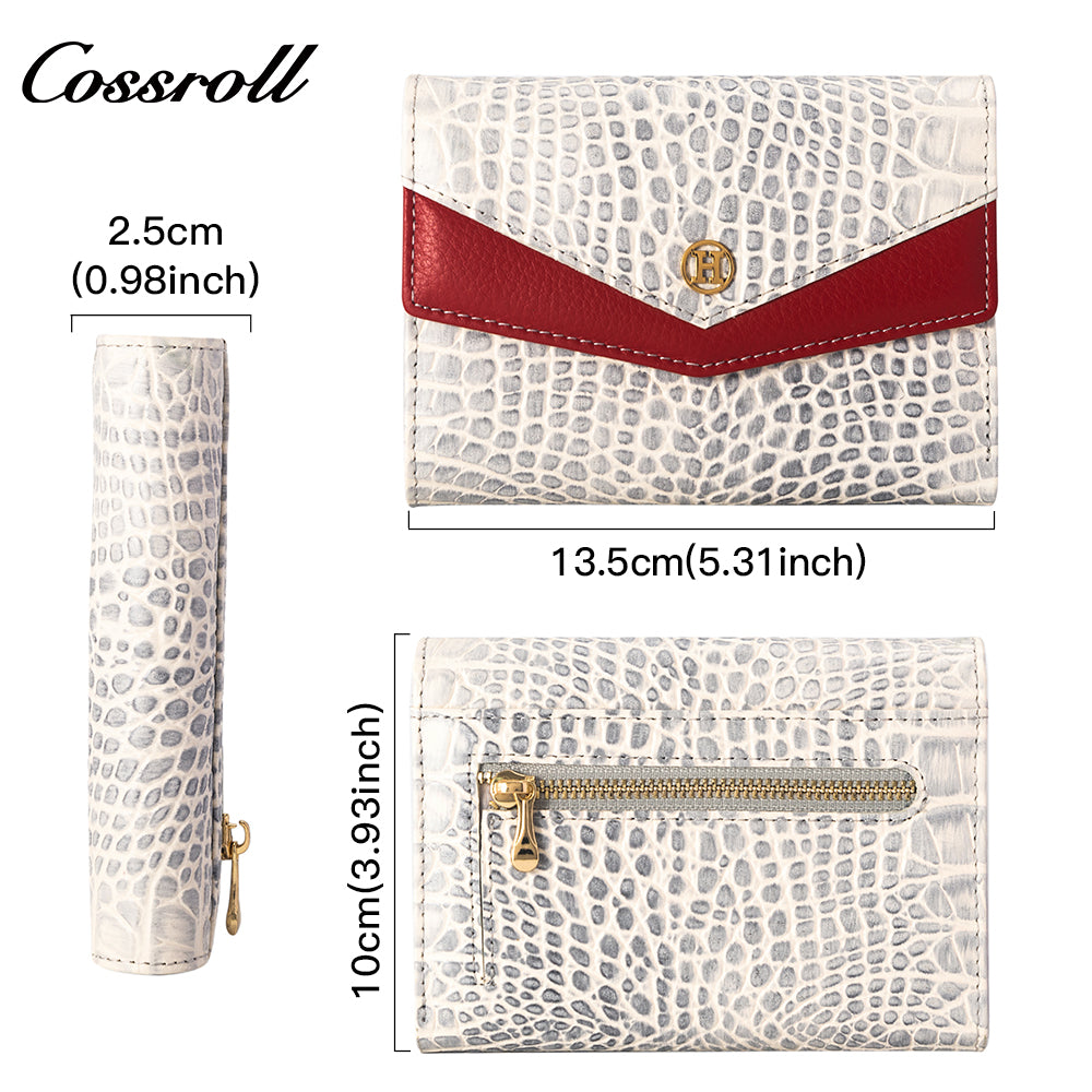 Best Selling Quality manufactory leather new wallet crocodile texture Genuine Leather