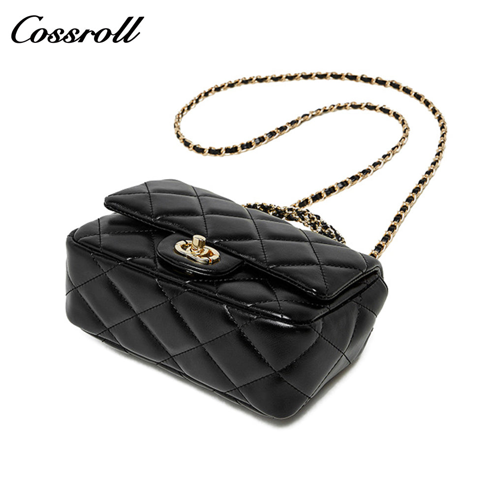 Small perfume style metal chain diamond lattice handbags versatile shoulder crossbody antique women's bag