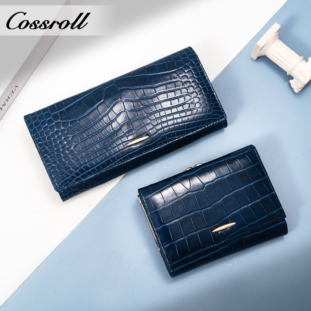 New China Products leather waterproof wallets ladies crocodile texture Genuine Leather