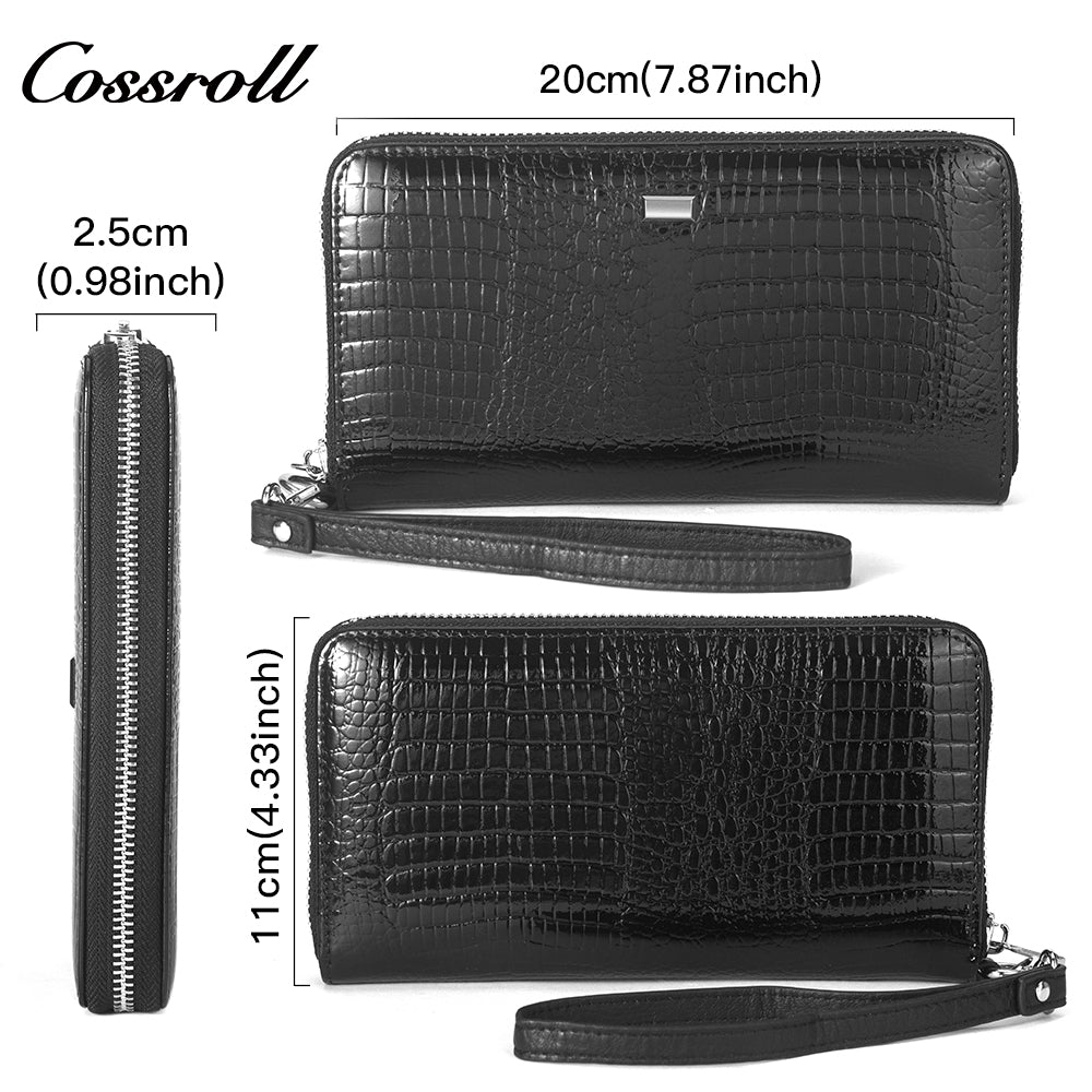 China Factory Supplied Top Quality Professional Design Leather crocodile texture patent leather