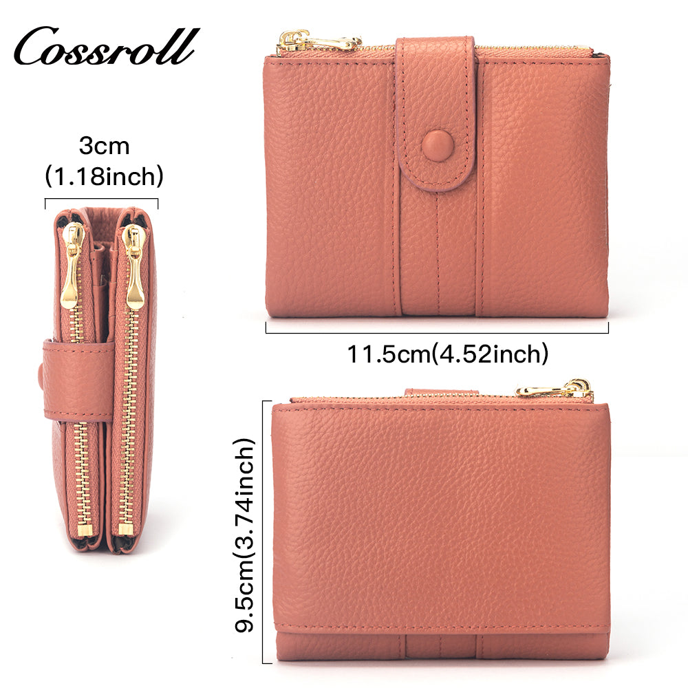 Innovative Design ladies purses multiple slots geniune leather wallet Lychee leather