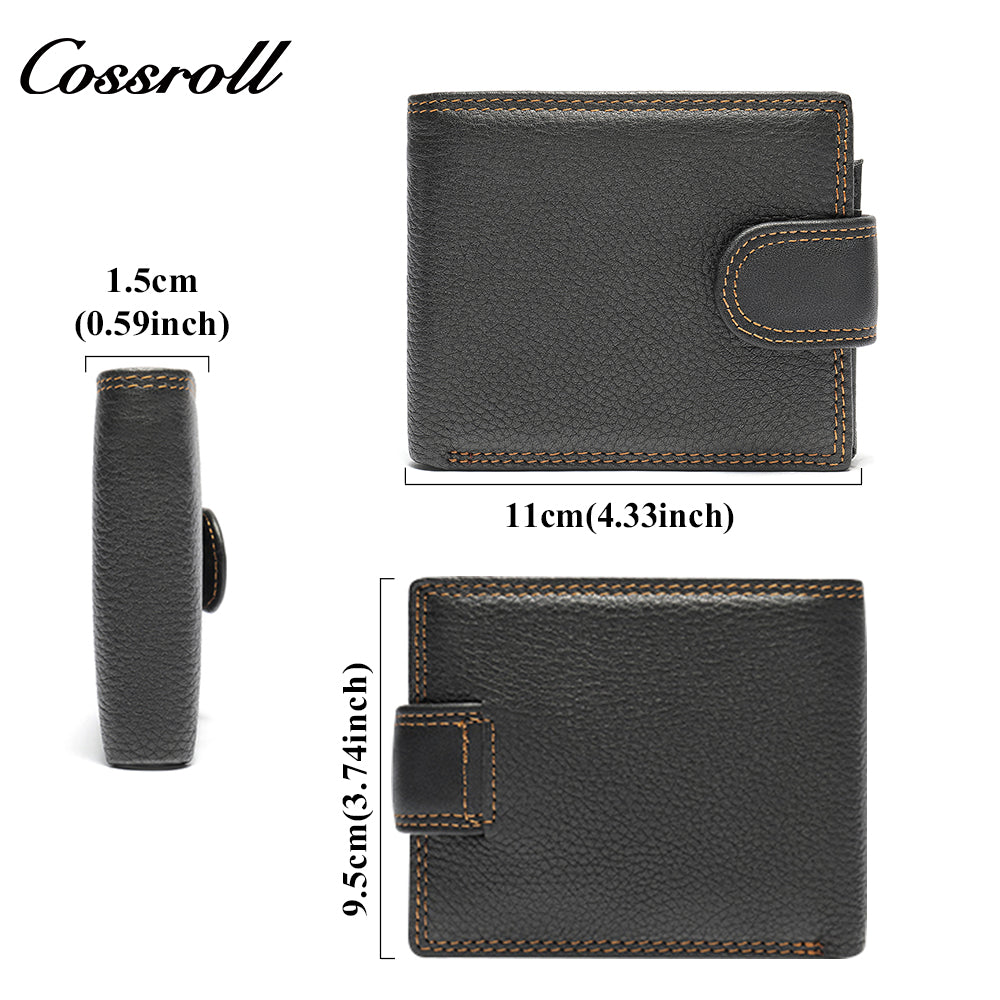 Short Genuine Leather Clutch Dollar Clip Coin Purse Multifunctional Cowhide Card Case Leather