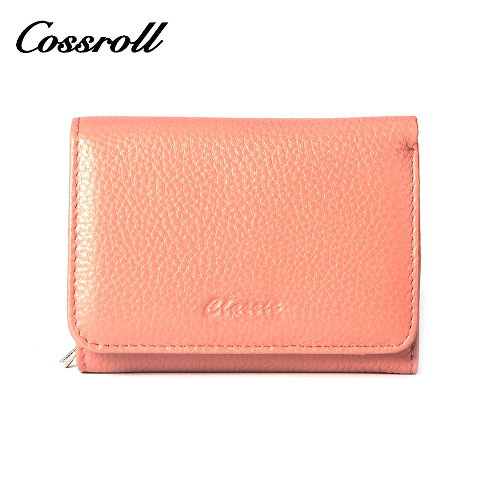 New Material Metal Pattern Short Wallet Genuine Leather