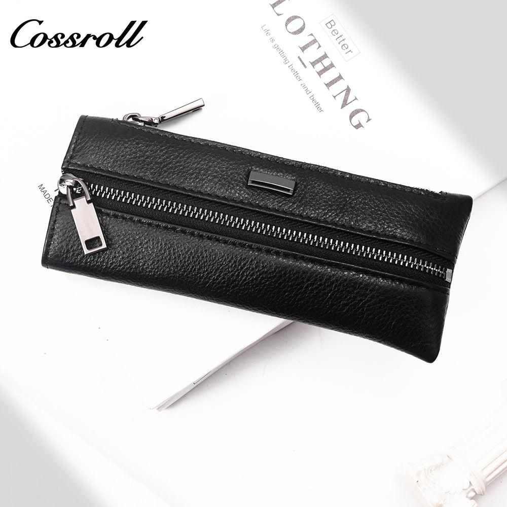 2024 New Genuine Leather Men's Wallet Long Zipper Key Bag Clutch Cowhide Clutch Bag Wallet Best Selling