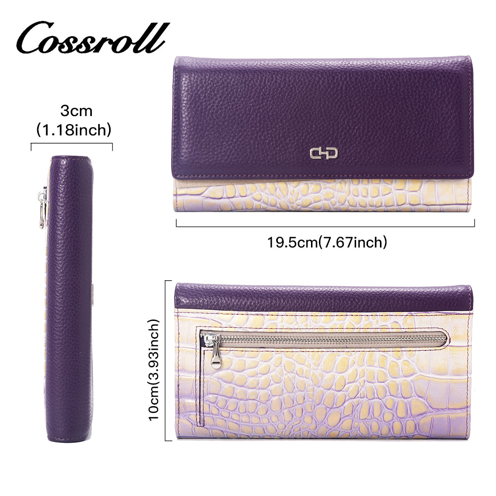 Factory Selling Directly large women's geniune leather wallet
