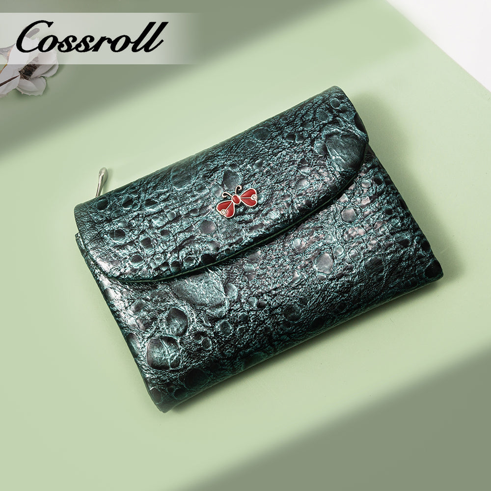 Best Selling Quality manufactory leather new wallet crocodile texture Genuine Leather
