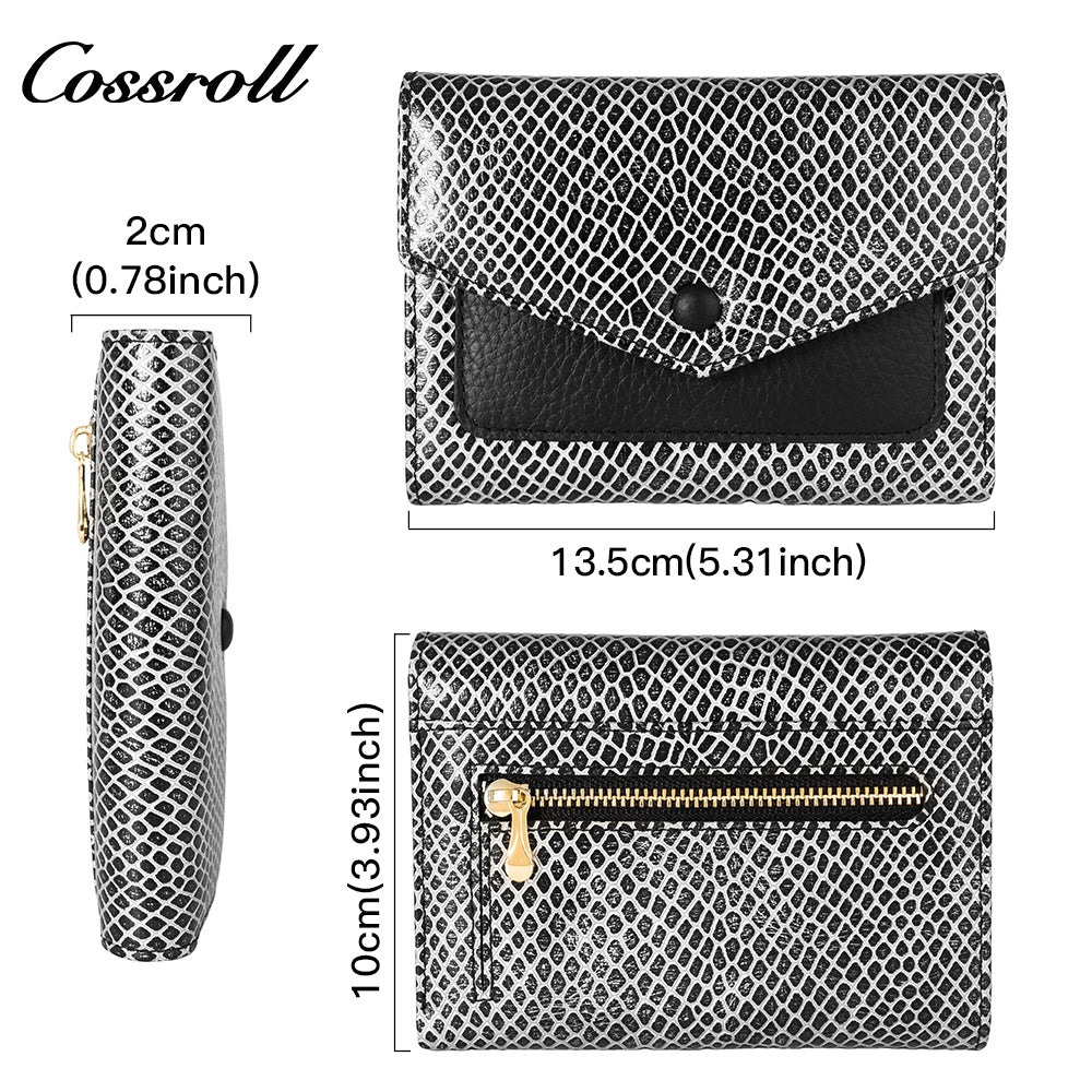 High-grade leather short three fold small purse femininity 2024 new wallet