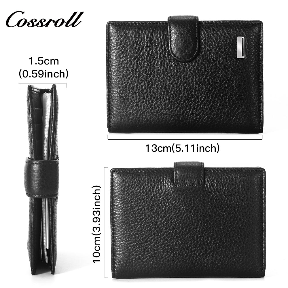 China Factory Promotion branded mens wallet men leather Lychee leather