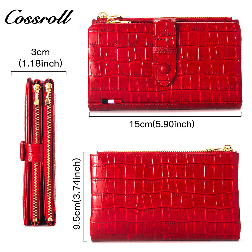 Most Selling Products cowhide wallet crocodile texture patent leather
