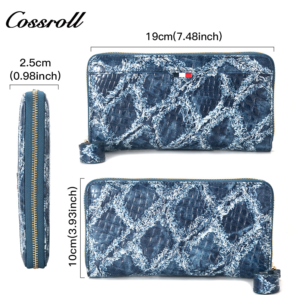 Comfortable New Design green personalised crocodile texture Genuine Leather