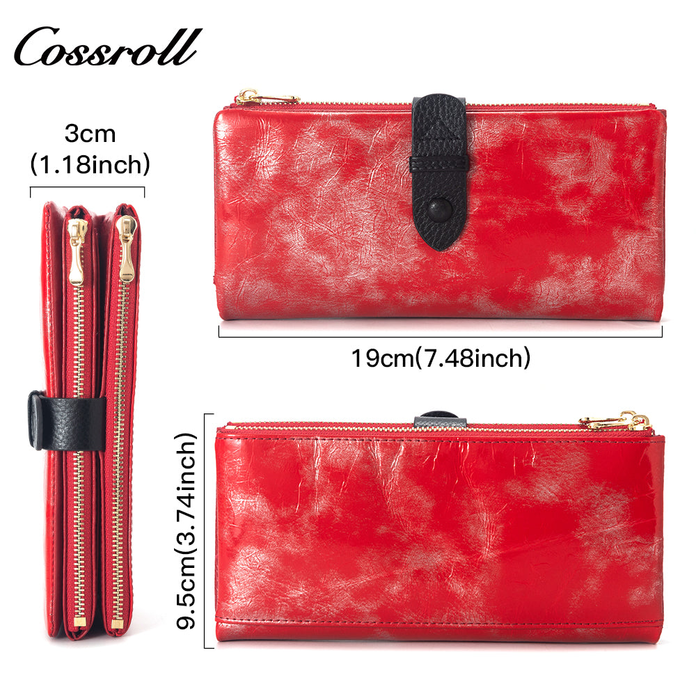 Most Popular best brand leather long wallet female Genuine Leather