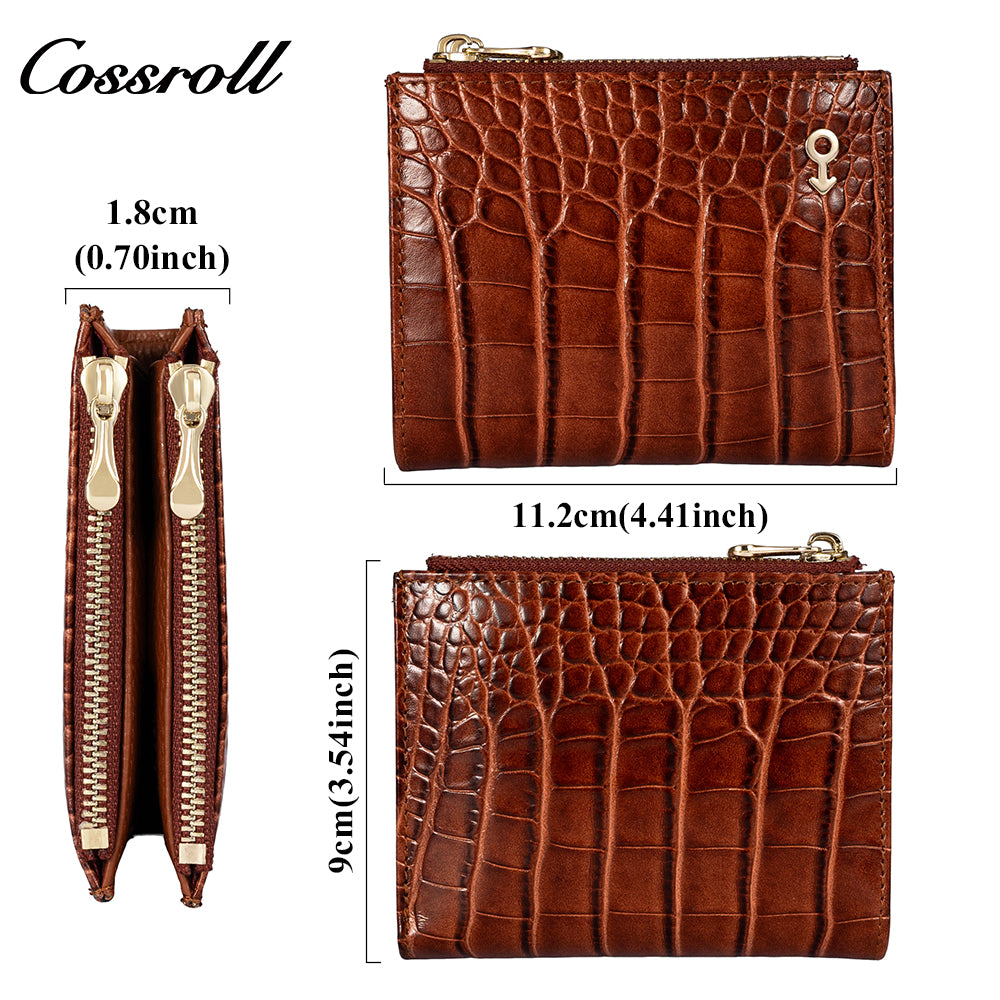 Europe and the United States crocodile pattern multi-card slot card wallet multifunctional retro coin purse