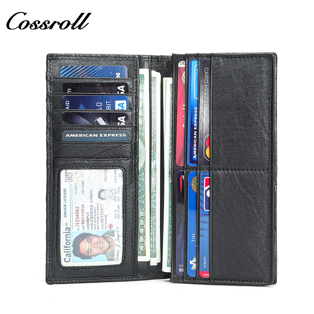 Crocodile Men's Wallet Handmade Genuine Crocodile Print Money Clip Business Large Capacity Leather Wallet