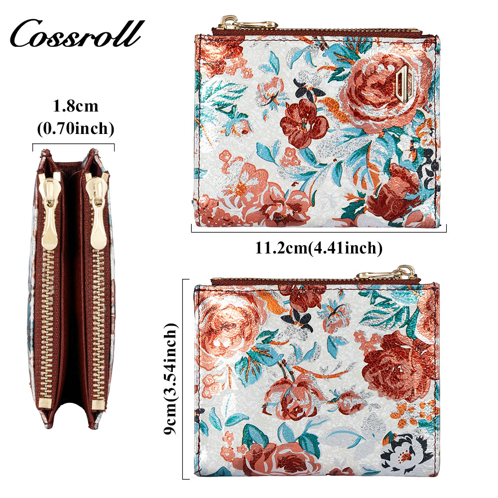 Chinese Style Double Zipper Card Wallet Coin Purse Women's Large Capacity Multi-Card Wallet