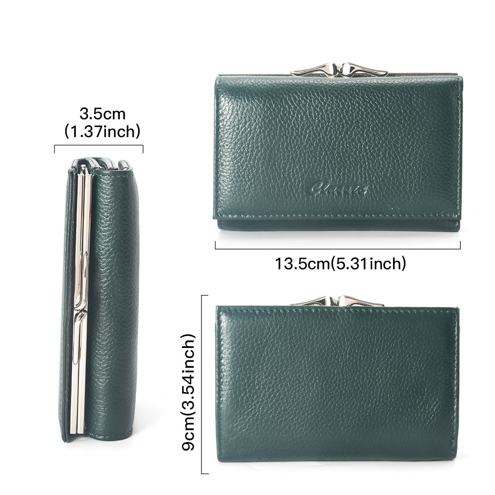 Soft Bifold Leather Short Wallet Card Slots For Women