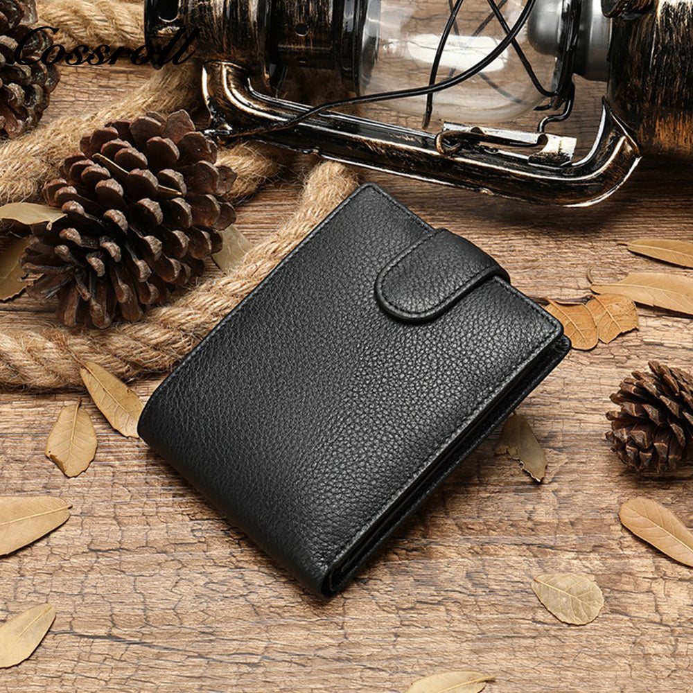 Hot men's wallet fashion short wallet soft leather money clip plus enclosure large capacity