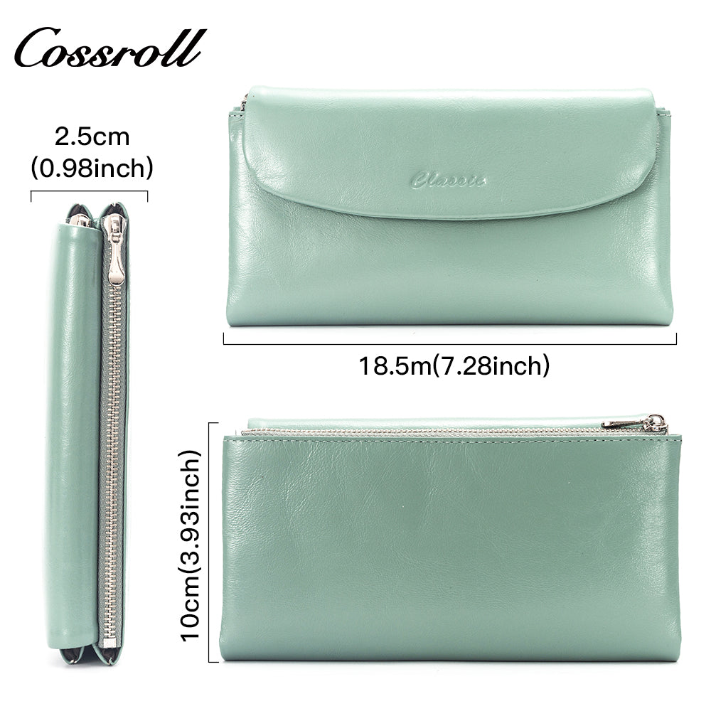 High Performance ladies wallets wholesale oil wax leather