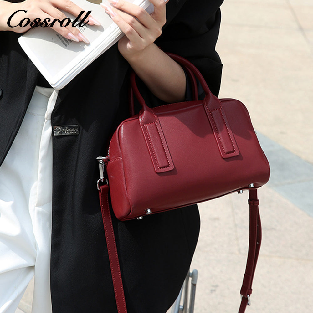 Genuine Leather Women's Bag Shoulder Bag 2025 New Premium Feeling Boston Handbag Female Crossbody Bag
