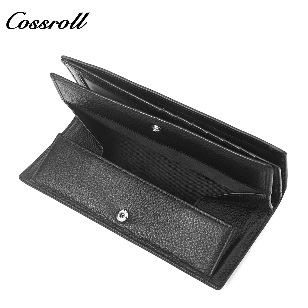 Europe and the United States three fold crocodile leather wallet women's long money clip multi-card wallet manufacturers customized patent leather