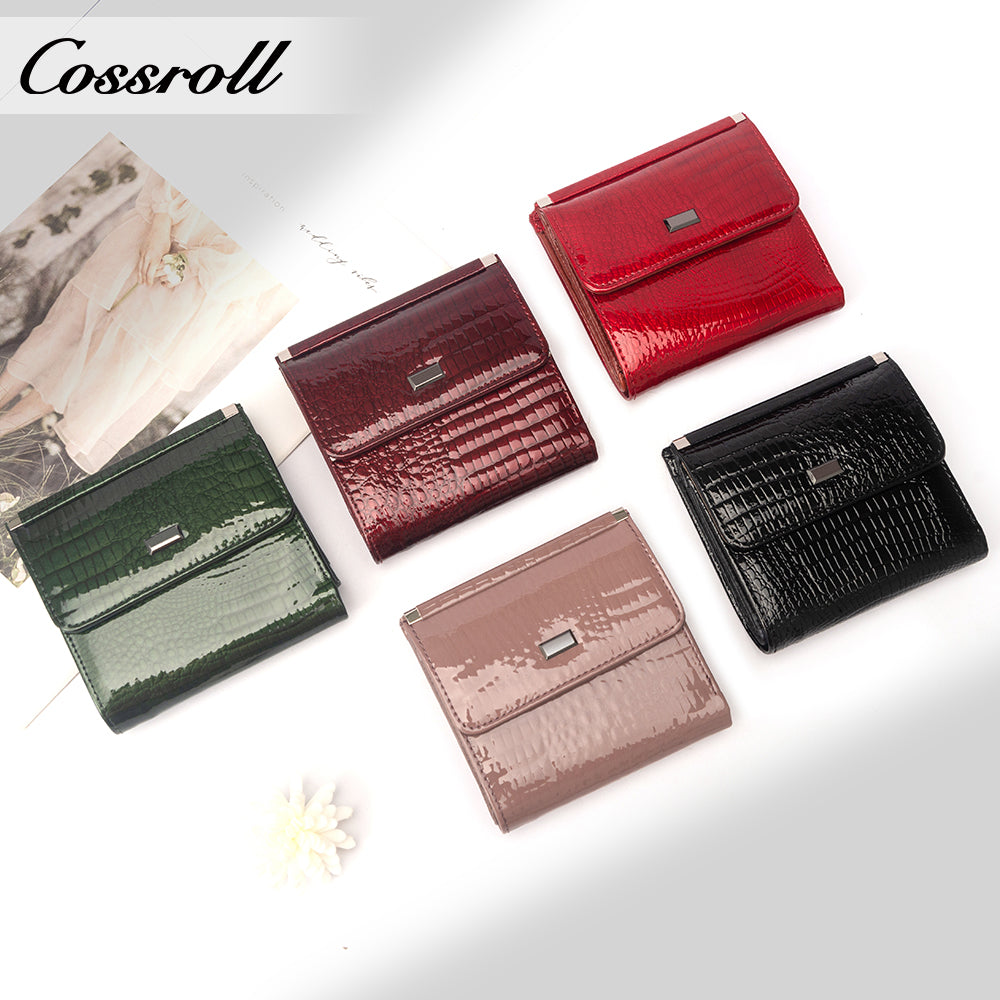 Customized Design ladies designer women wallet geniune leather wallet patent leather