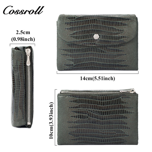 Genuine leather wallet for women, soft cowhide, patchwork, multifunctional, large-capacity coin purse