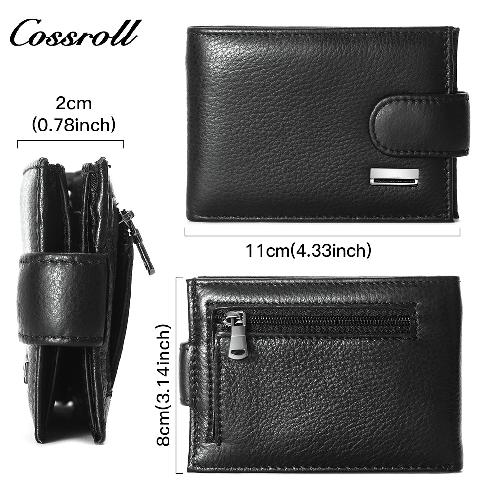 Young men's leather short wallet 2024 new first layer cowhide wallet simple ultra-thin business wallet