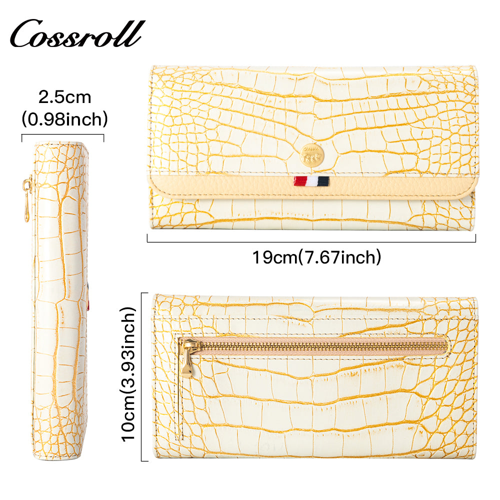 China Professional Customized luxury leather designer crocodile texture Genuine Leather