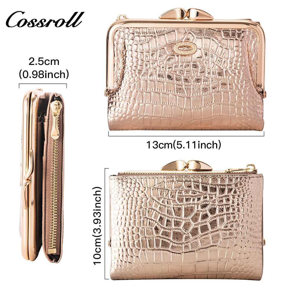 Comfortable New Design green personalised crocodile texture Genuine Leather