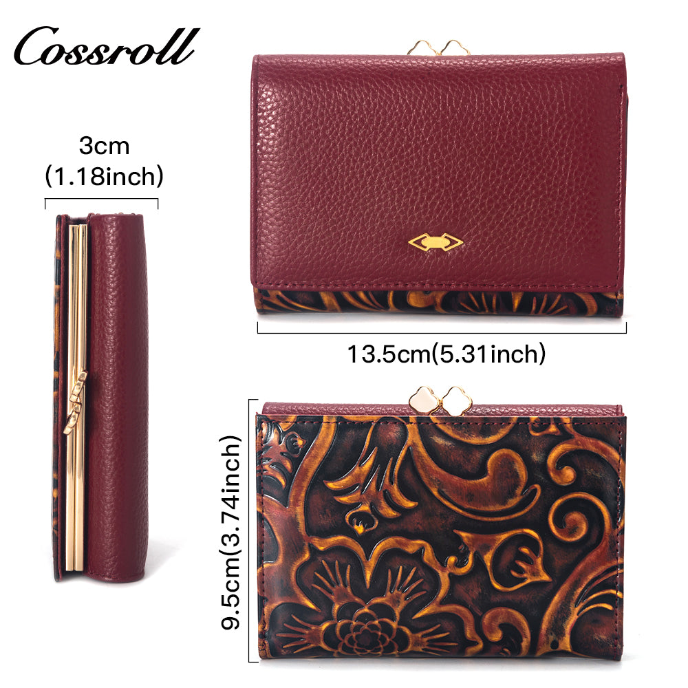 Wholesale High Quality ladies purse geniune leather wallet Lychee leather