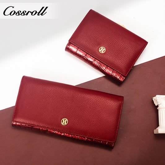 Innovative Design ladies purses geniune leather wallet Lychee leather