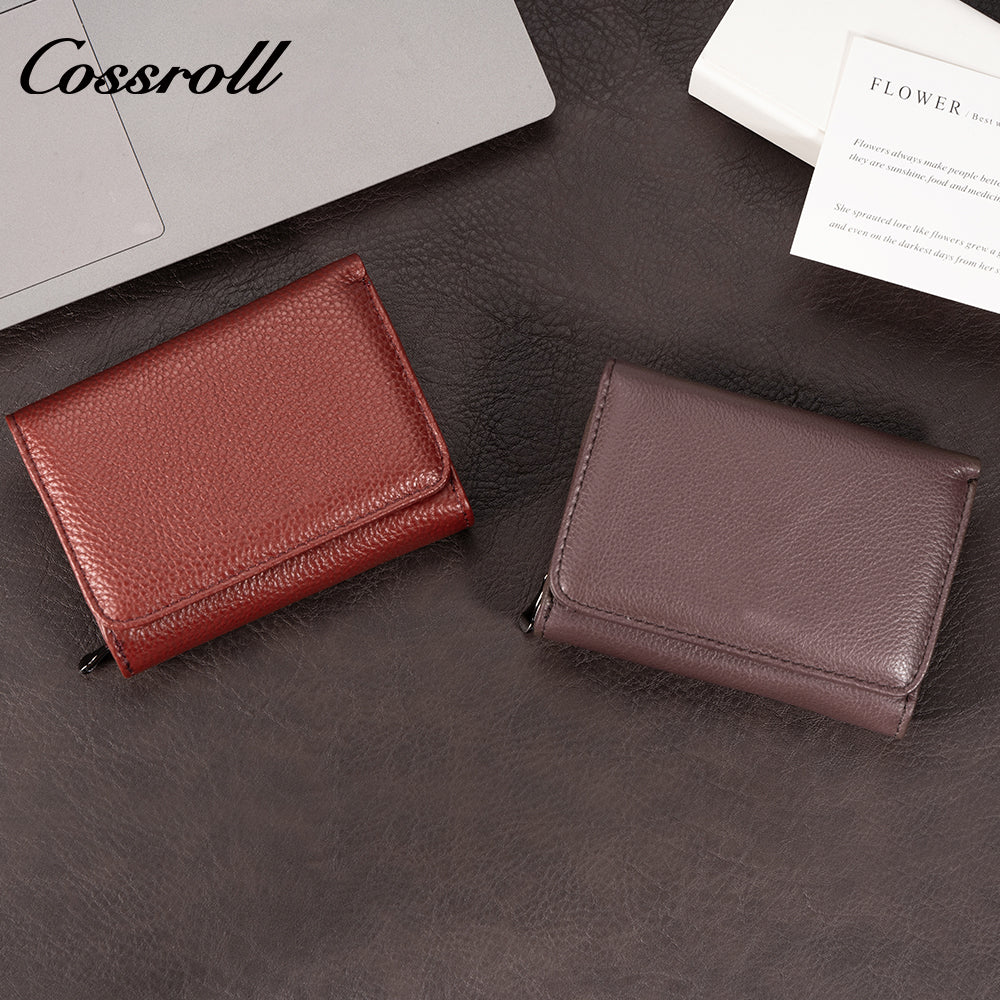 Short women's trifold wallet with large capacity new style multi-functional multiple card slots and coin pocket
