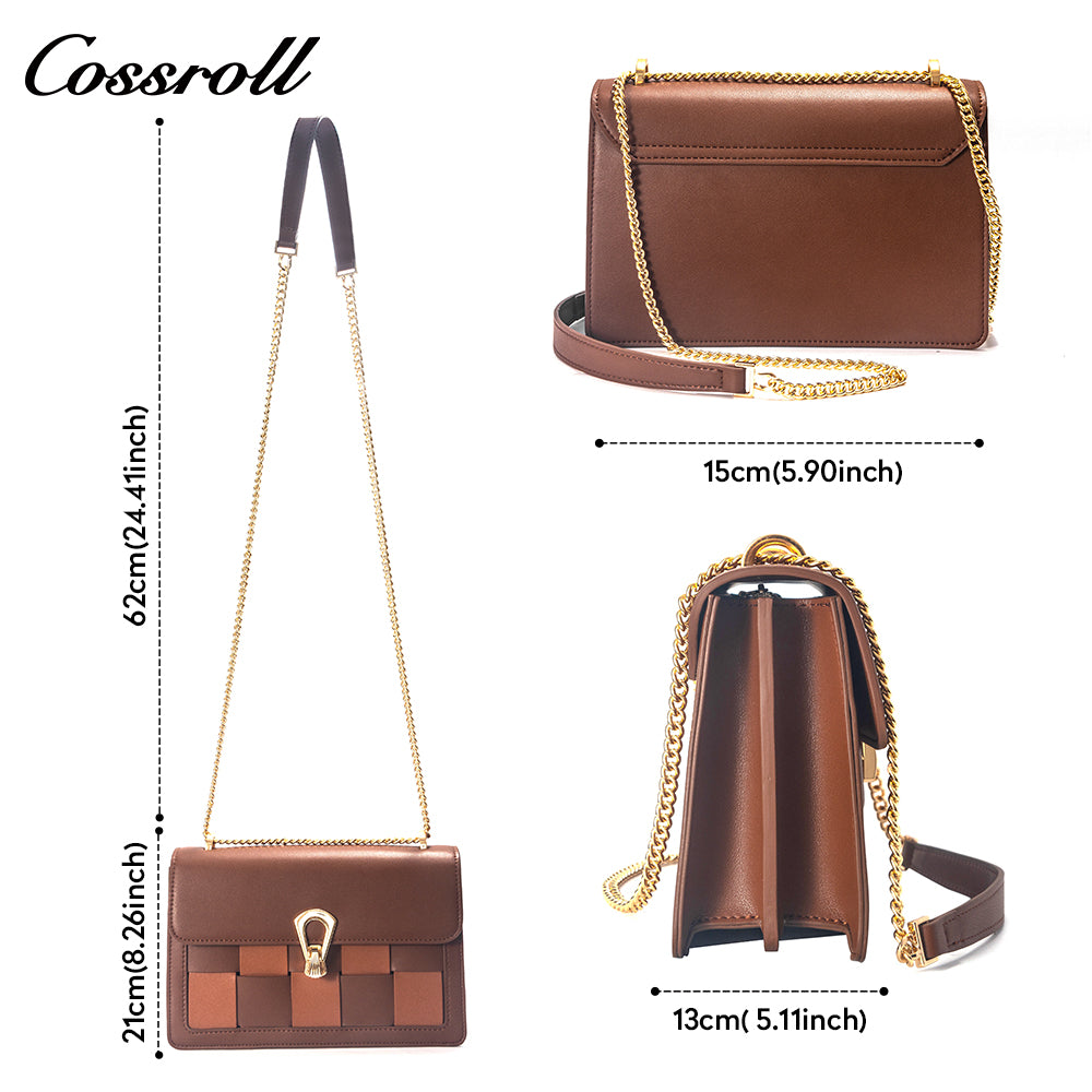 Best Selling Quality women's bag shoulder crossbody bag chain plaid small square bag woven casual women's bag best-selling style