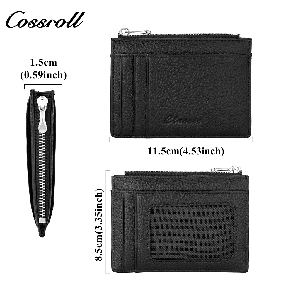 Head layer cowhide small wallet ladies short multi-card slot coin purse