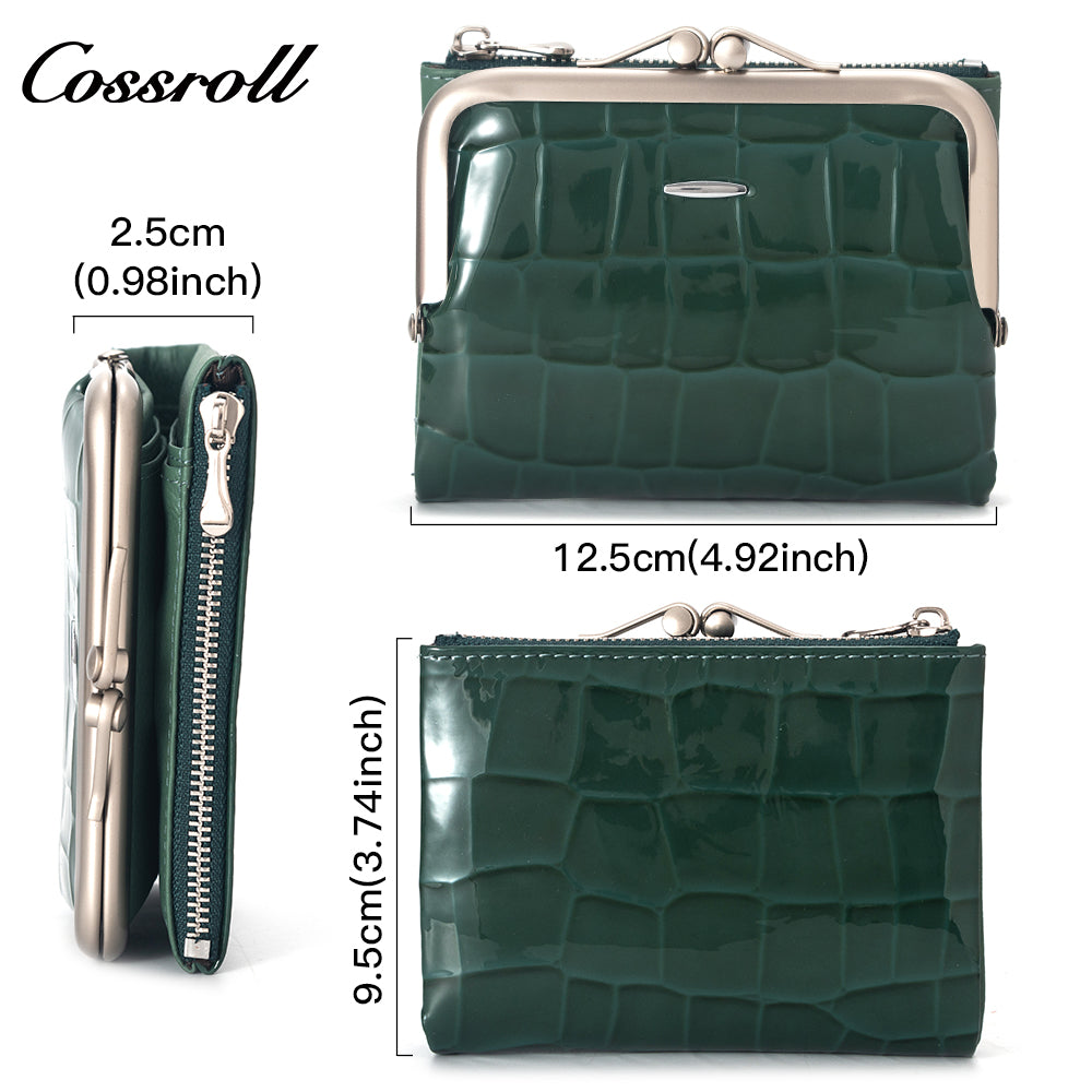 Most Selling Products cowhide wallet crocodile texture patent leather